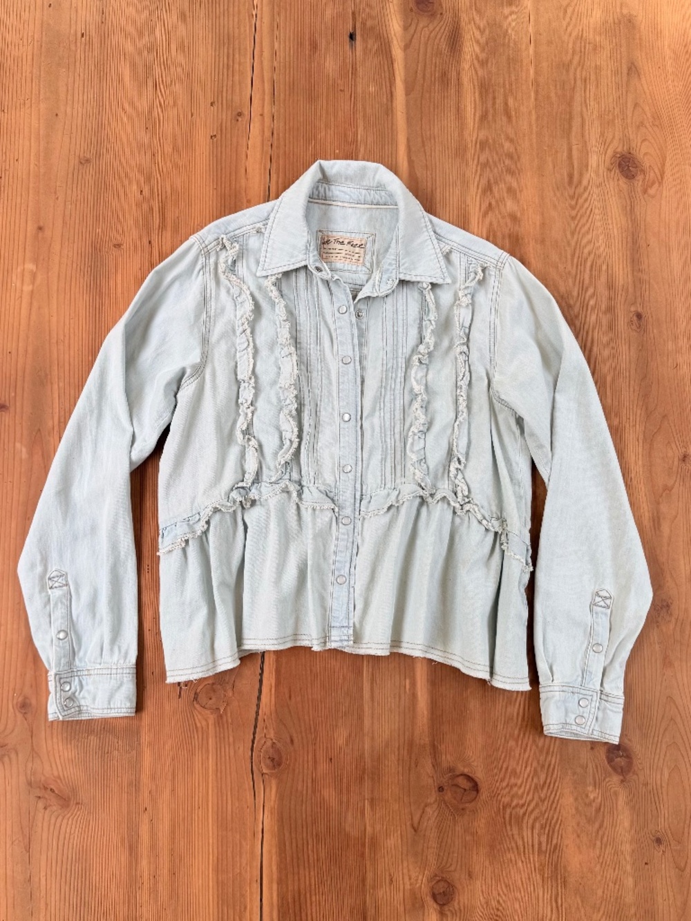 Free People Ruffle Jean Shirt
